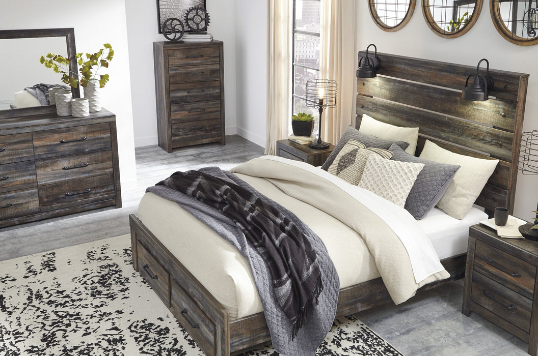 Drystan Brown Queen Footboard Storage Bed - Lara Furniture