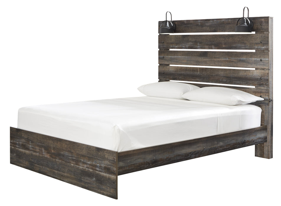 Drystan Brown Queen Panel Bed - Lara Furniture