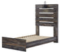 Drystan Brown Twin Panel Bed - Lara Furniture