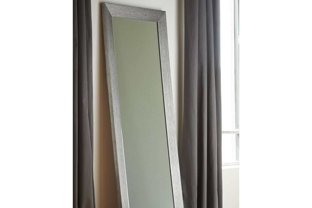 Duka Silver Finish Floor Mirror - A8010081 - Lara Furniture