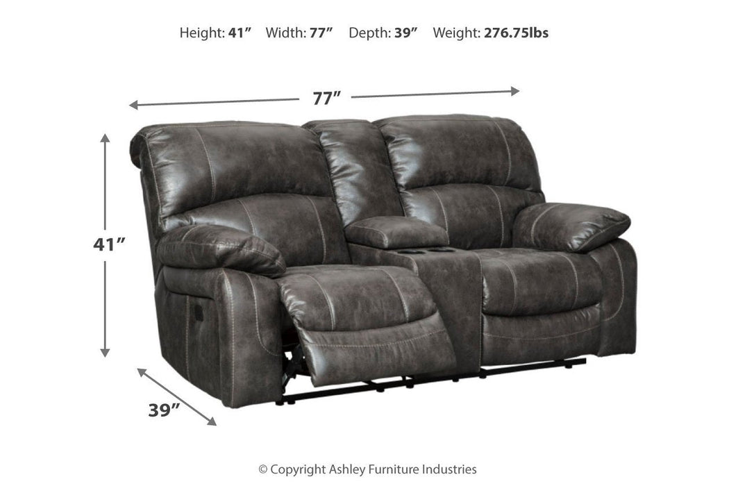 Dunwell Steel Power Reclining Loveseat with Console - 5160118 - Lara Furniture