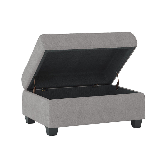 Heights Silver Gray  Reverisble Sectional with Storage Ottoman