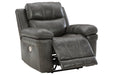 Edmar Charcoal Power Recliner - U6480613 - Lara Furniture