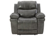 Edmar Charcoal Power Recliner - U6480613 - Lara Furniture