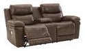 Edmar Chocolate Power Reclining Loveseat with Console - U6480518 - Lara Furniture