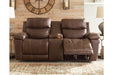 Edmar Chocolate Power Reclining Loveseat with Console - U6480518 - Lara Furniture