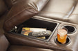 Edmar Chocolate Power Reclining Loveseat with Console - U6480518 - Lara Furniture