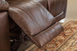 Edmar Chocolate Power Reclining Loveseat with Console - U6480518 - Lara Furniture