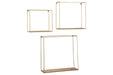 Efharis Natural/Gold Finish Wall Shelf (Set of 3) - A8010107 - Lara Furniture