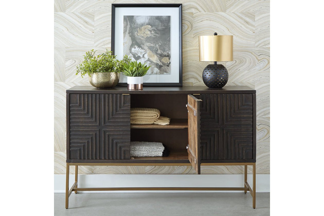 Elinmore Brown/Gold Finish Accent Cabinet - A4000316 - Lara Furniture