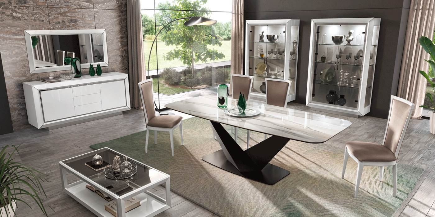 Elite White Dining Room Set - Lara Furniture