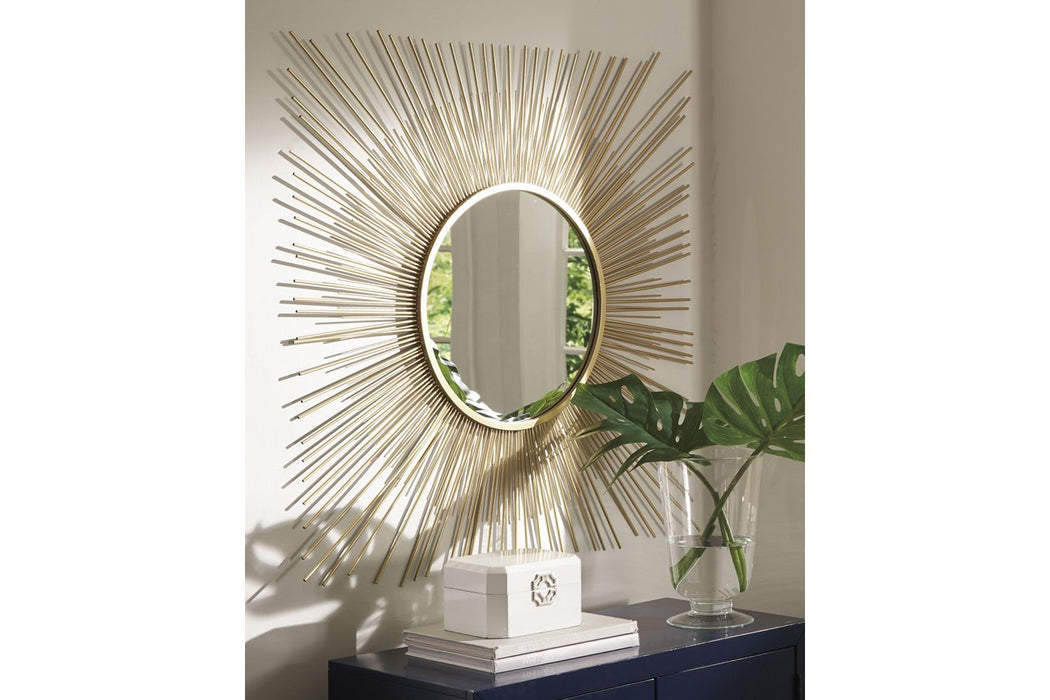 Elspeth Gold Finish Accent Mirror - A8010124 - Lara Furniture