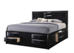 Emily Black King Storage Platform Bed - Lara Furniture