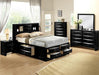 Emily Black King Storage Platform Bed - Lara Furniture