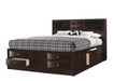 Emily Dark Cherry King Storage Platform Bed - Lara Furniture