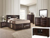 Emily Dark Cherry King Storage Platform Bed - Lara Furniture