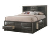 Emily Gray King Storage Platform Bed - Lara Furniture