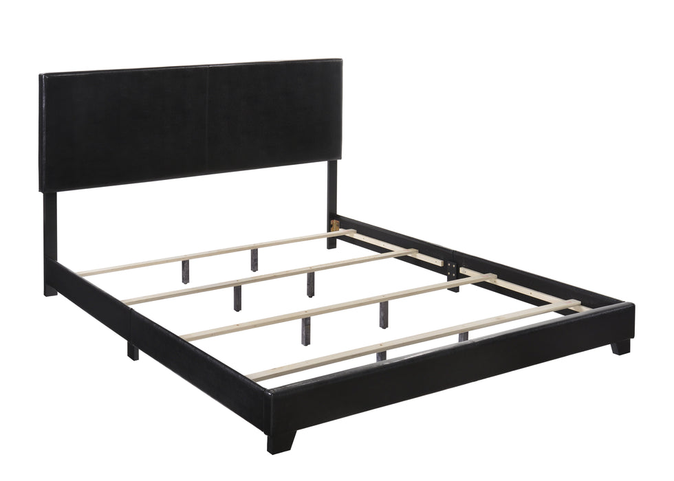 Erin Black Faux Leather King Bed - 5271PU-K - Lara Furniture