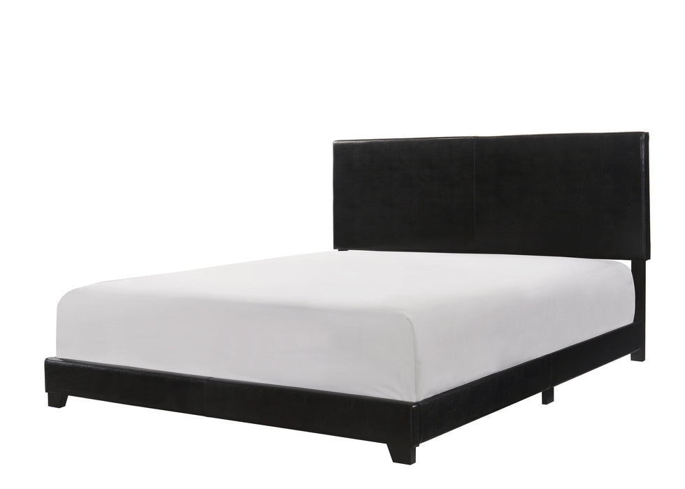 Erin Black Faux Leather Queen Bed - 5271PU-Q - Lara Furniture