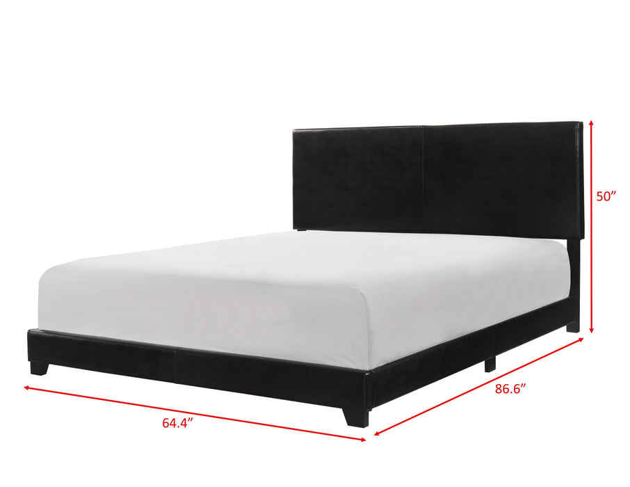 Erin Black Faux Leather Queen Bed - 5271PU-Q - Lara Furniture