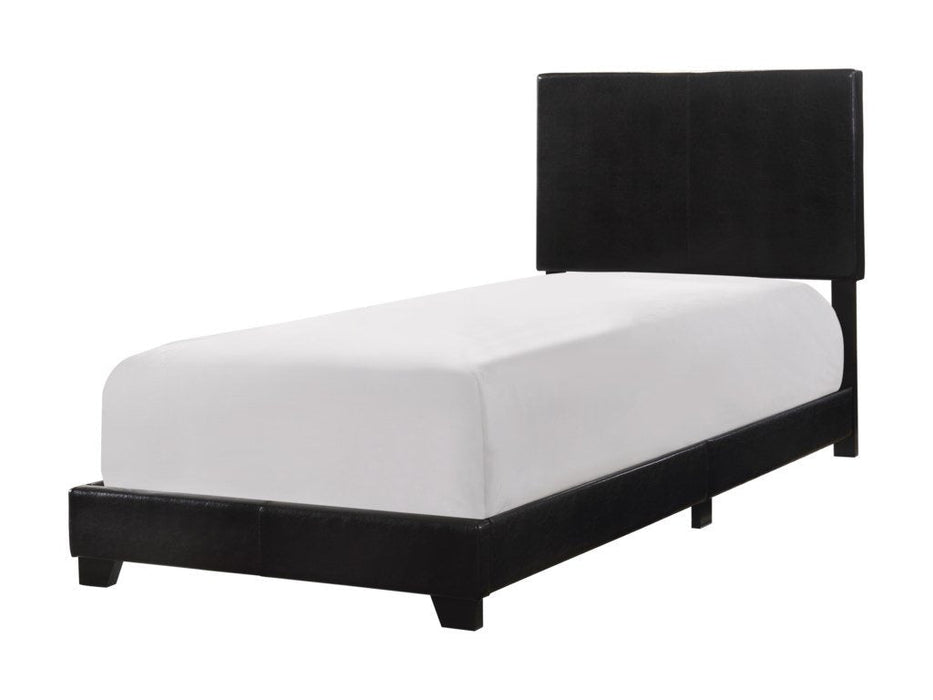 Erin Black Faux Leather Twin Bed - 5271PU-T - Lara Furniture