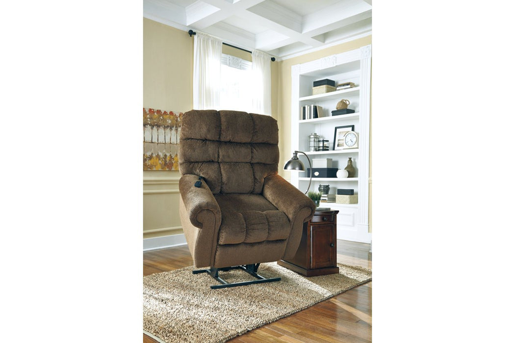 Ernestine Truffle Power Lift Recliner - 9760212 - Lara Furniture