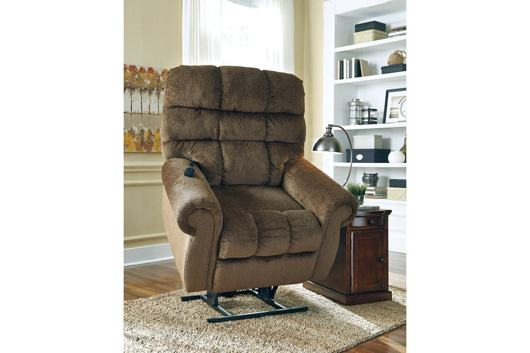 Ernestine Truffle Power Lift Recliner - 9760212 - Lara Furniture