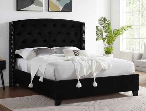 Eva Black Upholstered King Bed - Lara Furniture