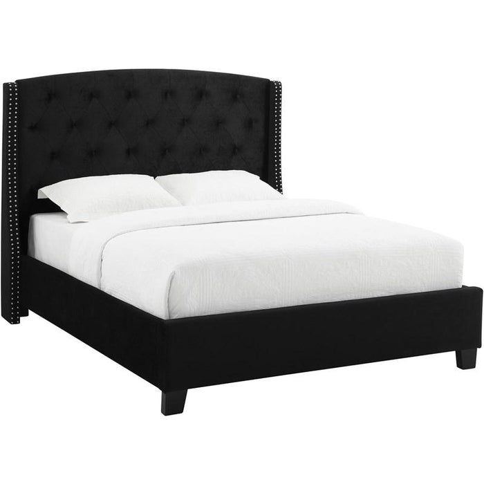 Eva Black Upholstered King Bed - Lara Furniture