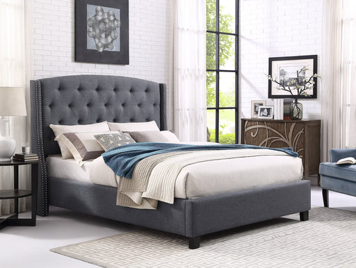 Eva Gray Upholstered King Bed - Lara Furniture