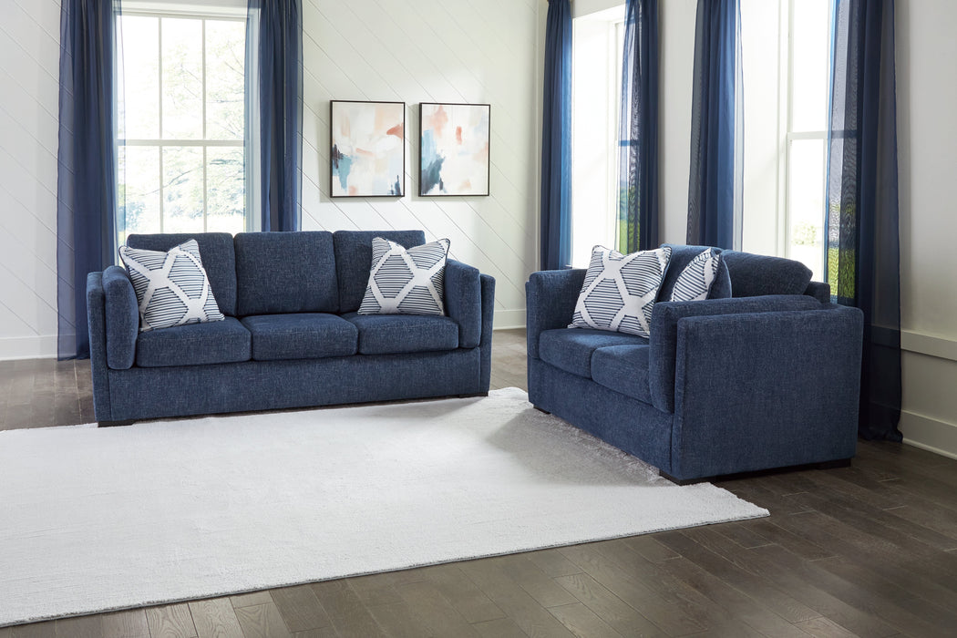 Evansley Sofa and Loveseat in Navy - PKG019297