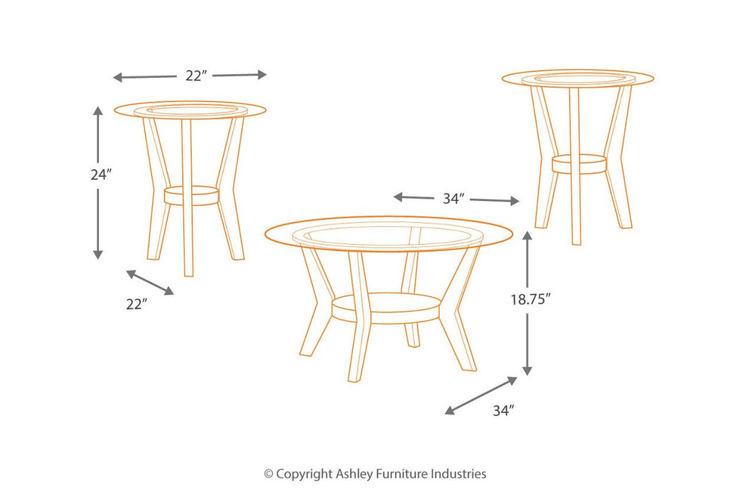 Fantell Dark Brown Table (Set of 3) - T210-13 - Lara Furniture