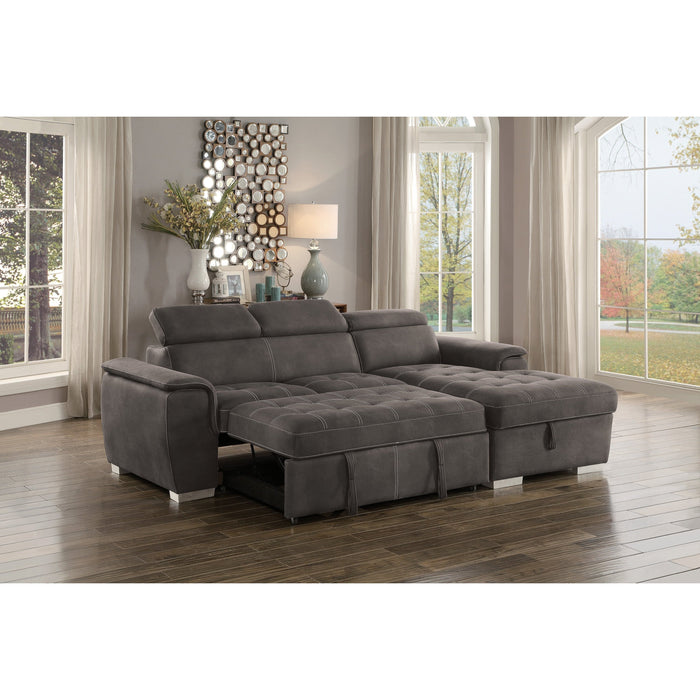 Ferriday Taupe Storage Sleeper Sectional - 8228TP* - Lara Furniture