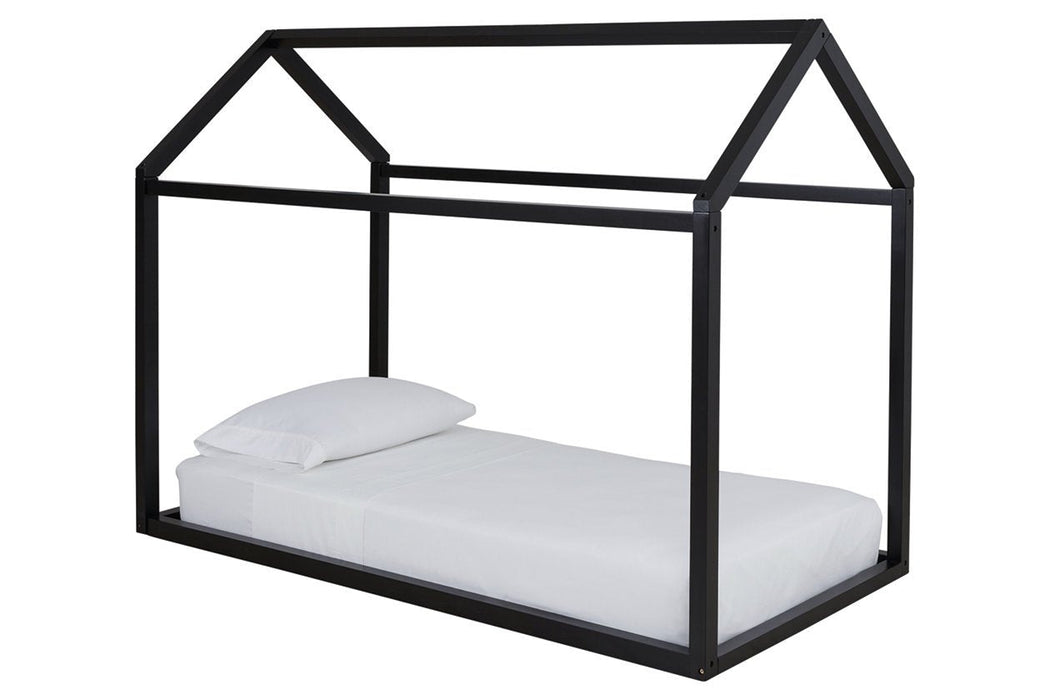 Flannibrook Black Twin House Bed Frame - B082-161 - Lara Furniture