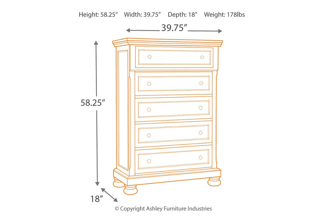 Flynnter Medium Brown Chest of Drawers - B719-46 - Lara Furniture