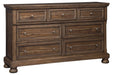 Flynnter Medium Brown Dresser - B719-31 - Lara Furniture