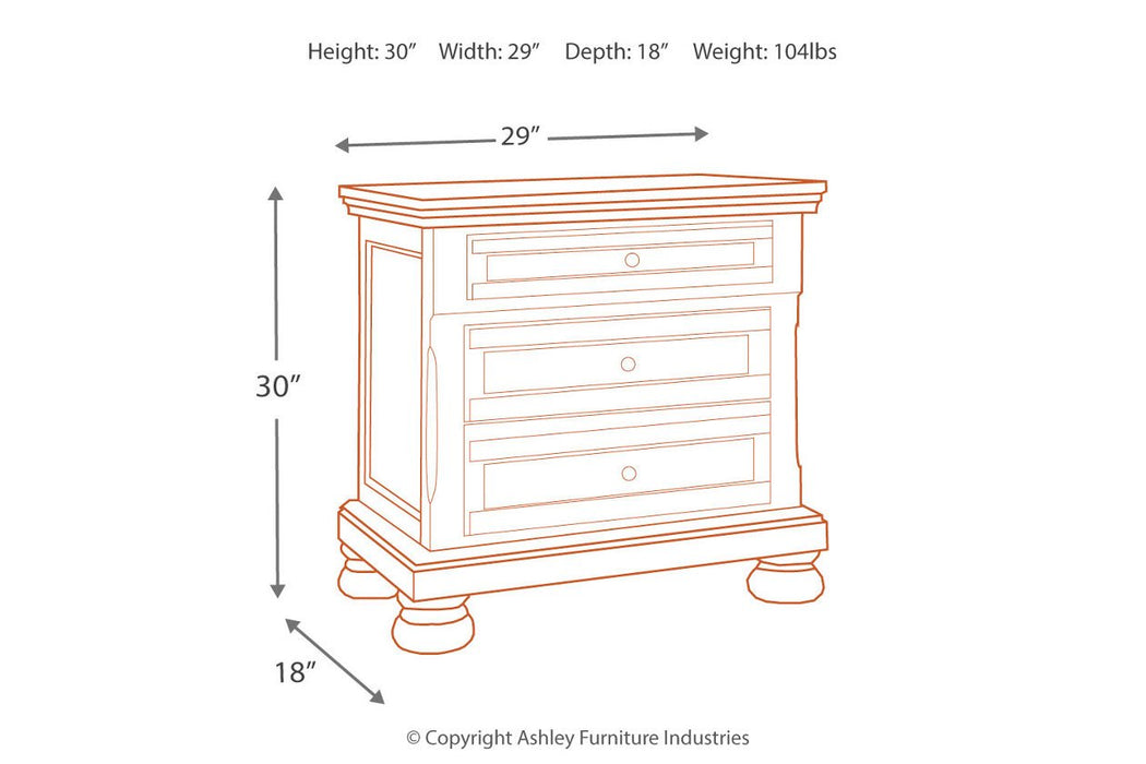 Flynnter Medium Brown Nightstand - B719-92 - Lara Furniture