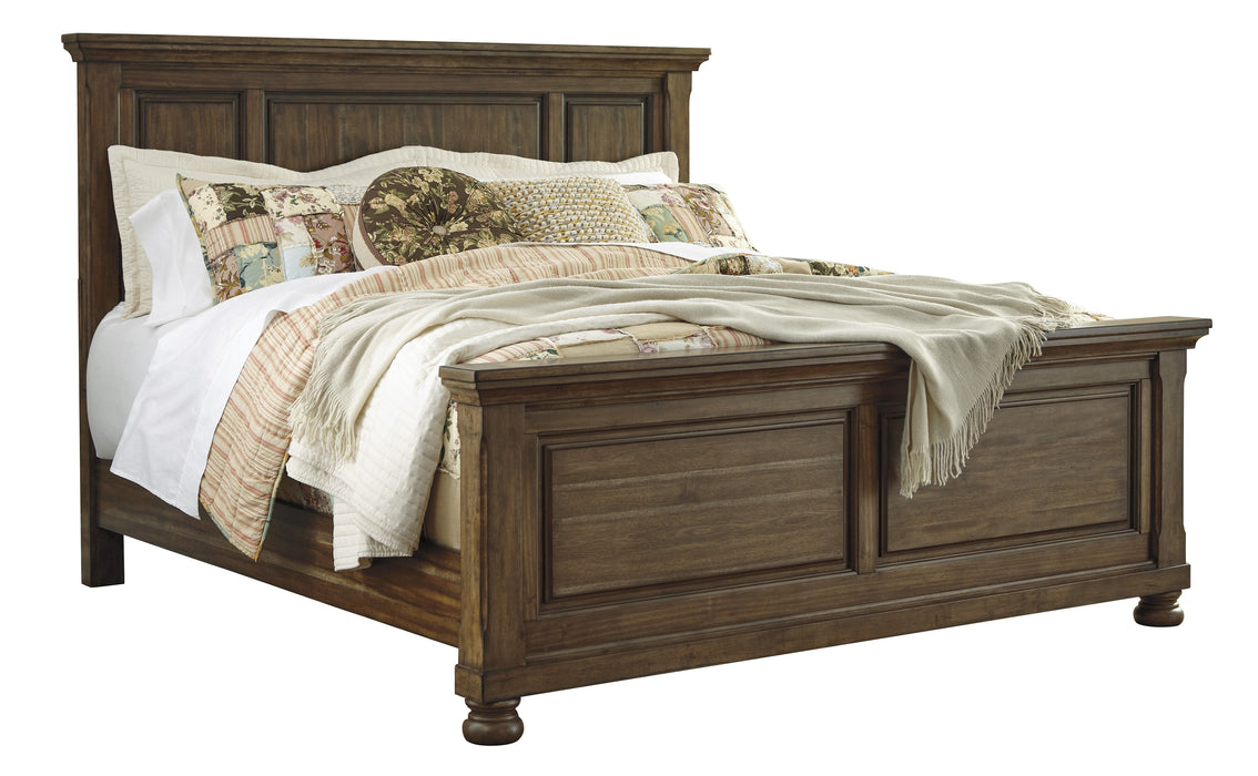 Flynnter Medium Brown Queen Panel Bed - Lara Furniture