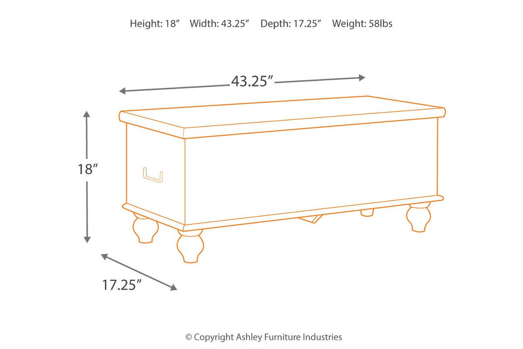 Fossil Ridge Beige Storage Bench - A4000039 - Lara Furniture