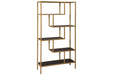 Frankwell Gold Finish Bookcase - A4000286 - Lara Furniture