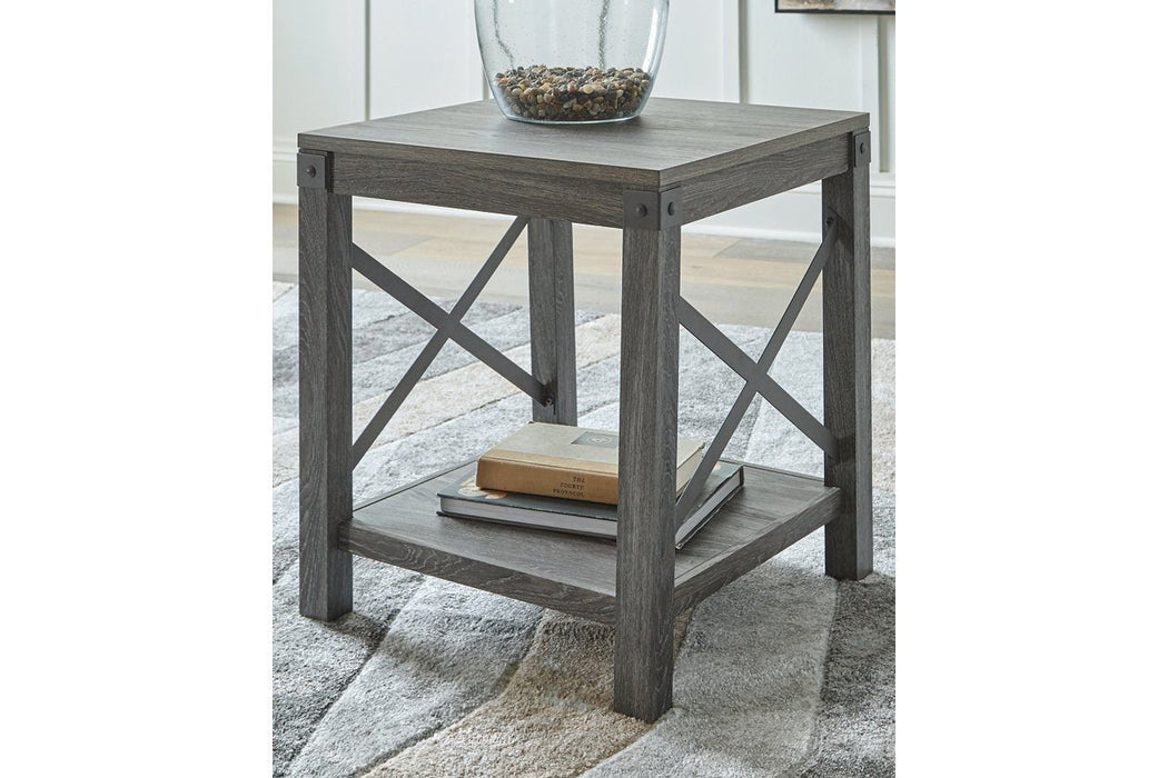 Freedan Grayish Brown End Table - T175-2 - Lara Furniture