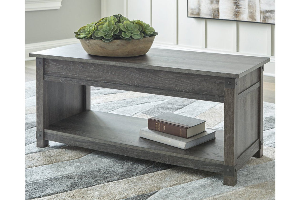 Freedan Grayish Brown Lift-Top Coffee Table - T175-9 - Lara Furniture