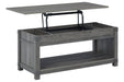 Freedan Grayish Brown Lift-Top Coffee Table - T175-9 - Lara Furniture