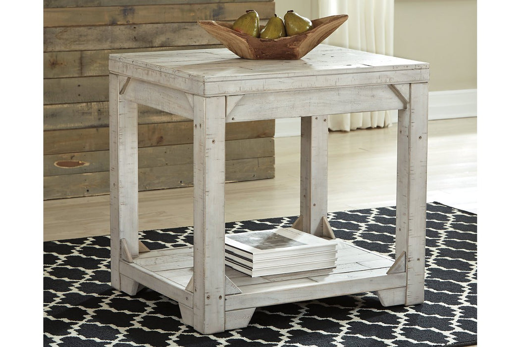 Fregine Whitewash End Table - T755-3 - Lara Furniture