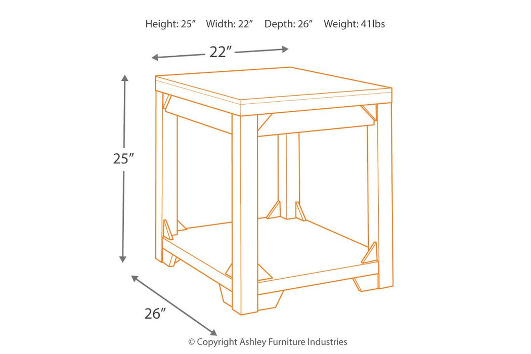 Fregine Whitewash End Table - T755-3 - Lara Furniture