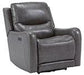 Galahad Smoke Power Recliner - 6610306 - Lara Furniture