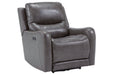 Galahad Smoke Power Recliner - 6610306 - Lara Furniture