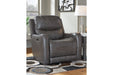 Galahad Smoke Power Recliner - 6610306 - Lara Furniture