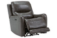 Galahad Smoke Power Recliner - 6610306 - Lara Furniture