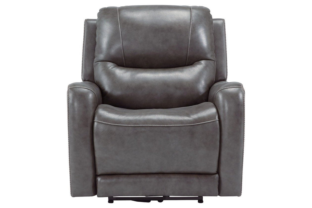 Galahad Smoke Power Recliner - 6610306 - Lara Furniture